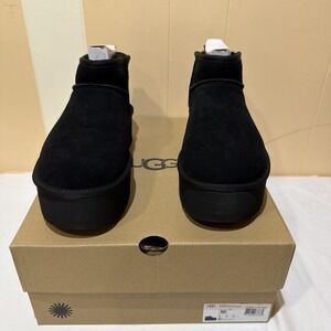 UGG Classic Ultra Mini Platform Women's Boot  Black‎ Size 10 NIB Authentic